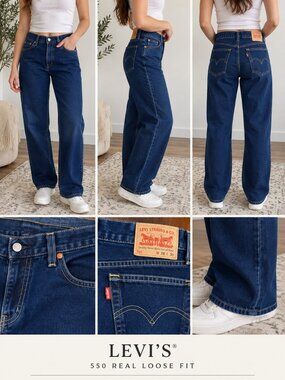 Vintage Y2K Levi’s Type 1 Real Loose Dark Wash Baggy Jeans W38 L30